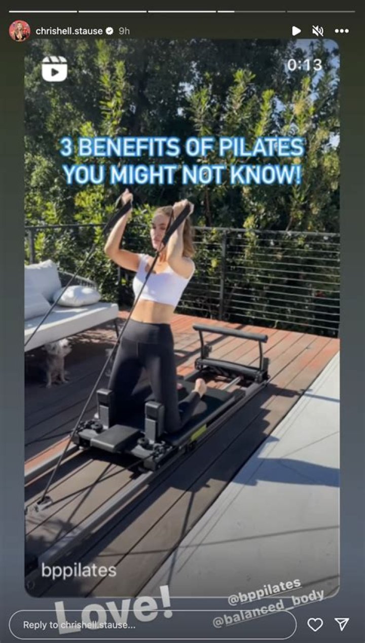 Chrishell Stause in Two-Piece Workout Gear Does Pilates — Celebwell